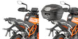 Motorcycle with and without a rear top case showcasing 7707FZ Top Case Hardware for hard luggage mounting