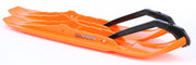 Bright orange XCS Pro Skis snow sleds with black handles for fun winter rides