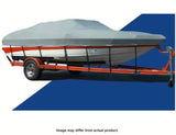 Covered Carver boat on trailer with Carver boat cover V-18 I/O Pg Gray