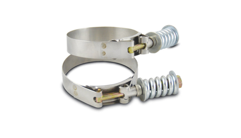 Vibrant 27822 Vibrant SS T-Bolt Clamps Pack of 2 Size Range: 2.46in to 2.76in OD For use w/ 2.25in ID Coupling