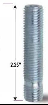 Threaded metal wheel stud from 77737XLB Gorilla Wheel Stud 2.25 length Bg