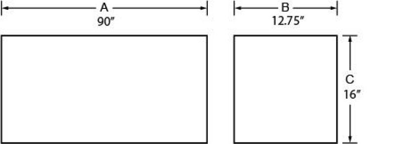 Tradesman 8190T Tradesman Aluminum Top Mount L-Wing Box (90in.) - Brite - 8190T