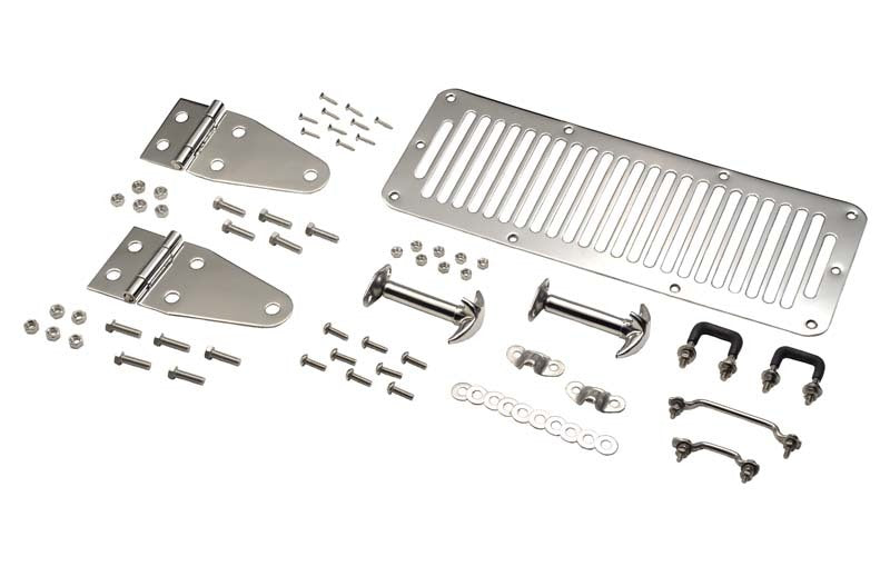 Kentrol 30470 Kentrol 78-95 Jeep CJ/Wrangler YJ Hood Kit - Polished Silver