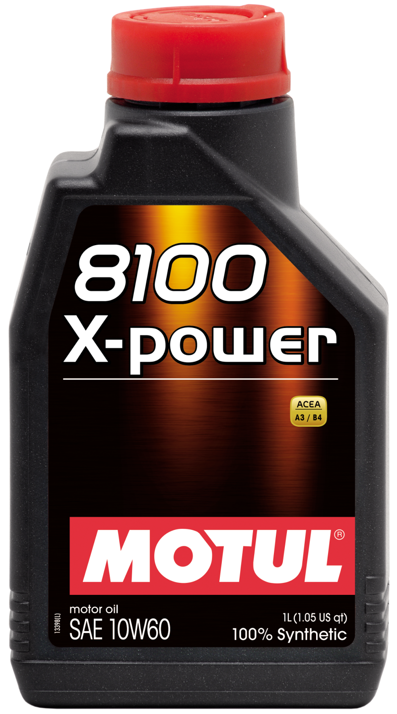MOTUL 106142 Motul 1L Synthetic Engine Oil 8100 10W60 X-Power - ACEA A3/B4 - Case of 12