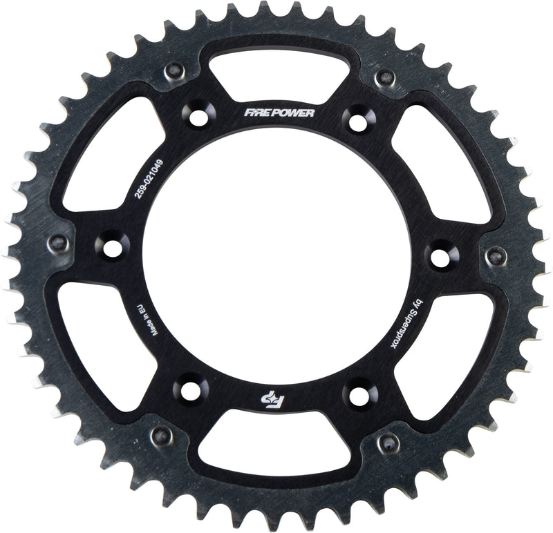 FPH-210-49-BLK Fire Power Rear Sprocket Hybrid 49T Blk/Sil