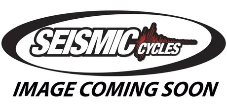 Black and white SEISMIC CYCLES logo with red seismic wave for 78-8950-T Spike Half windshield