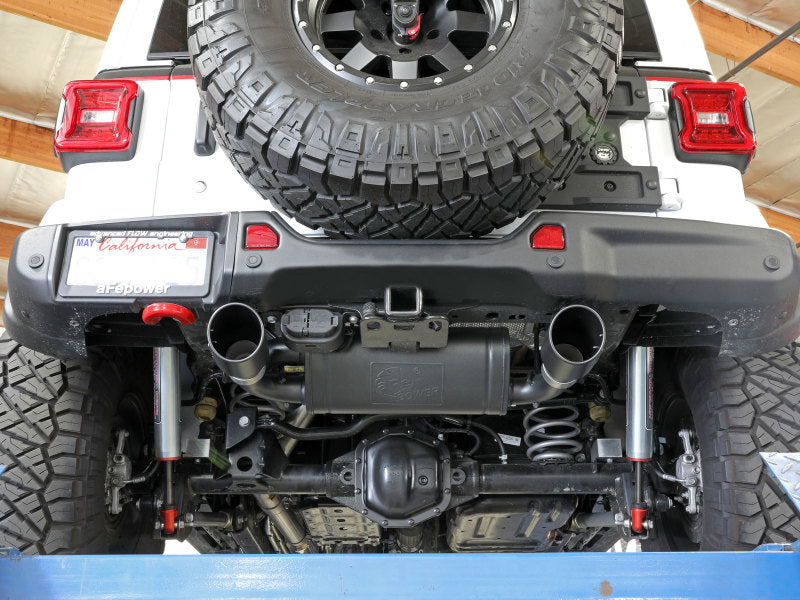 aFe 49-48096-B aFe Rebel Series 409 Stainless Steel Cat-Back Exhaust 18-21 Jeep Wrangler JL 2.0L (t) - Black Tip