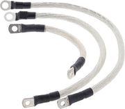 Five braided battery cable ground straps with ring terminals for Softail Fxst/Flst bikes