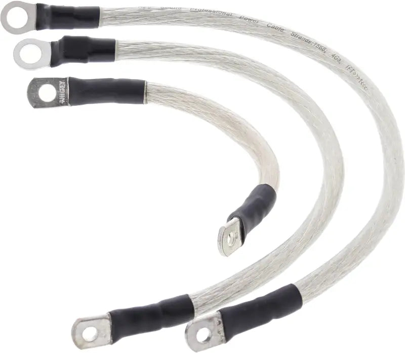 Five braided battery cable ground straps with ring terminals for Softail Fxst/Flst bikes