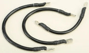 Black insulated battery cable with crimped metal terminals for balls battery kits