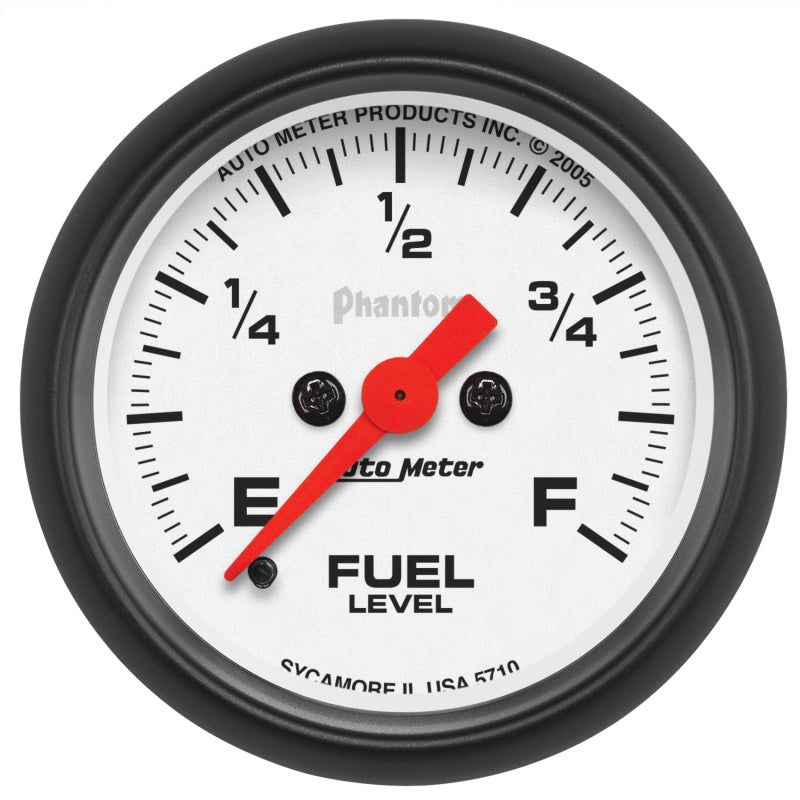 AutoMeter 5710 Autometer Phantom 52mm Full Sweep Electronic Fuel Level Programmable Empty-Full Range