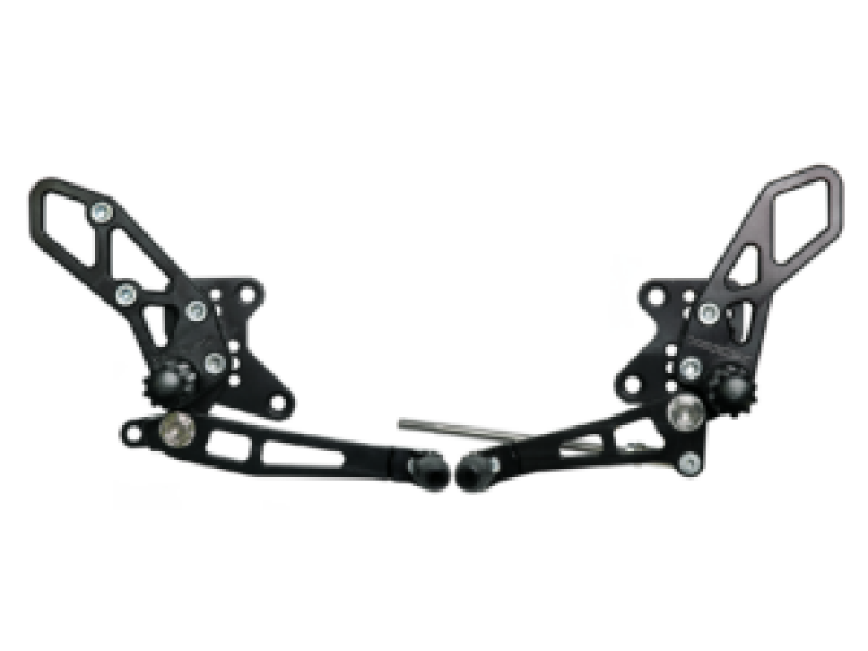 Vortex Racing 08-13 Kawasaki EX250 Ninja,13-17 EX300 Ninja Adjustable Rearsets- Black - Vortex Racing