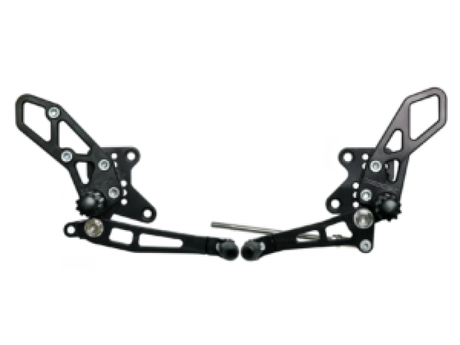 Vortex Racing 08-13 Kawasaki EX250 Ninja,13-17 EX300 Ninja Adjustable Rearsets- Black - Vortex Racing