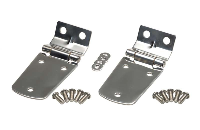 Kentrol 30476 Kentrol 97-06 Jeep Wrangler TJ Hood Hinge Pair - Polished Silver