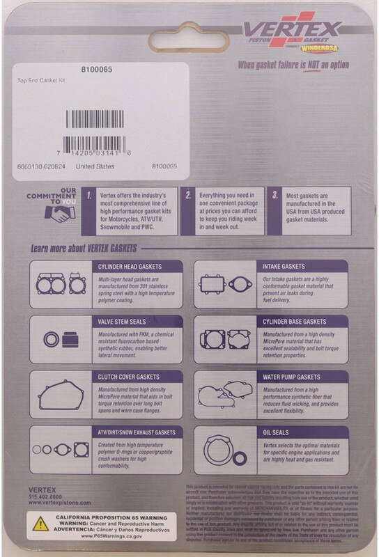 Vertex Top End Gasket Kit Gaskets/Seals 8100065