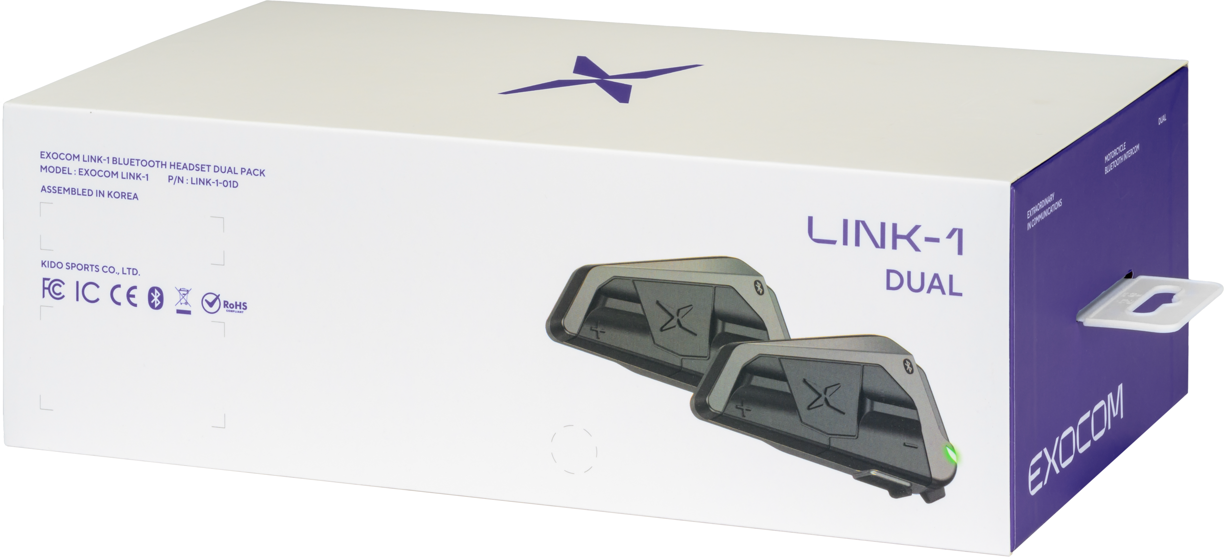 Exocom EXO-COM Link-1 Bluetooth Communicator Audio/Visual/Communication EC-Link1-D - Link-1 Dual Pack