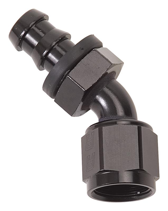 Russell 624103 Russell Performance -10 AN Twist-Lok 45 Degree Hose End (Black) - 624103