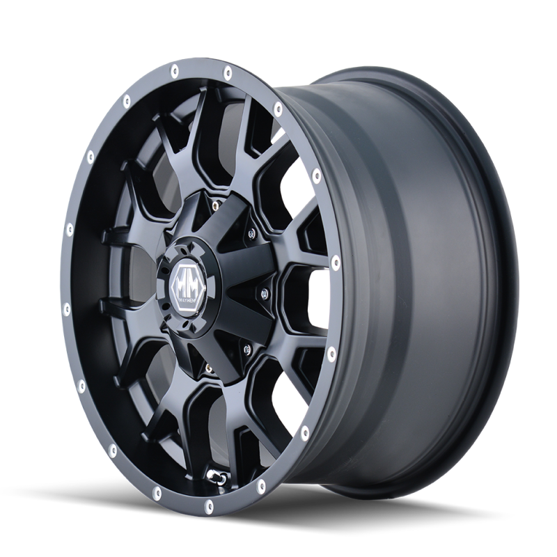 Mayhem 8015-7956MB18 Mayhem 8015 Warrior 17x9 / 5x114.3 BP / 18mm Offset / 87mm Hub Matte Black Wheel