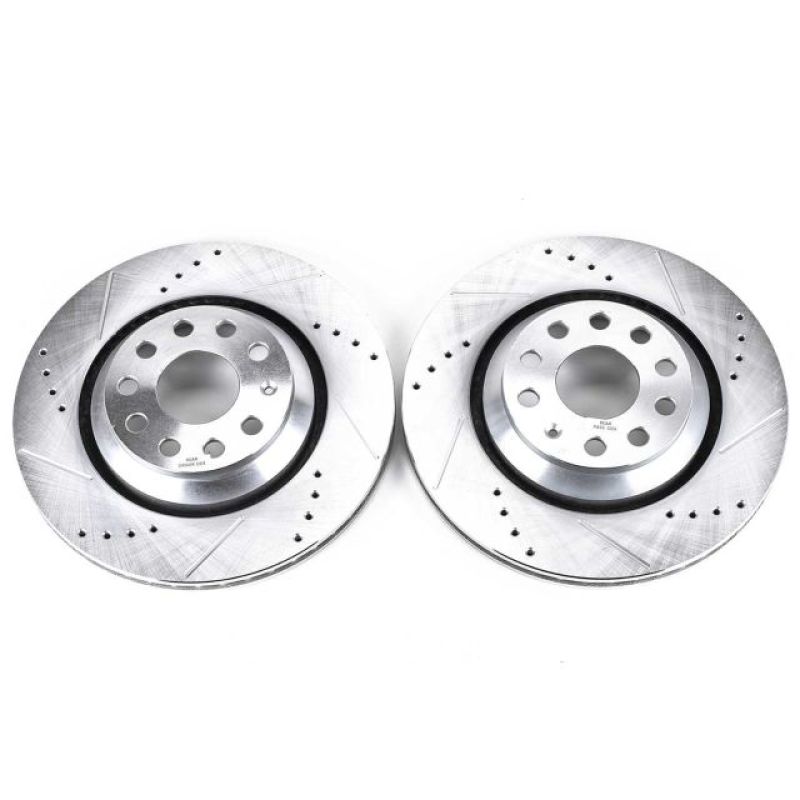 PowerStop EBR1070XPR Power Stop 17-18 Audi RS3 Rear Evolution Drilled & Slotted Rotors - Pair