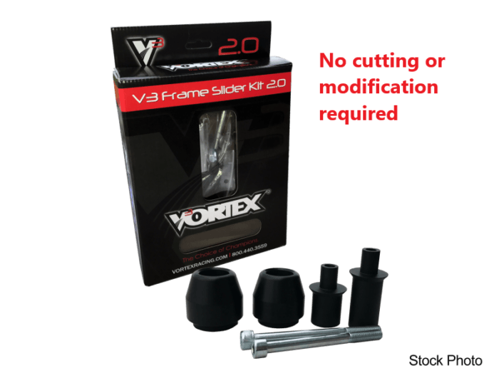 SR133 Vortex Frame Sliders V3 2.0 Blk Kaw - RV and Auto Parts