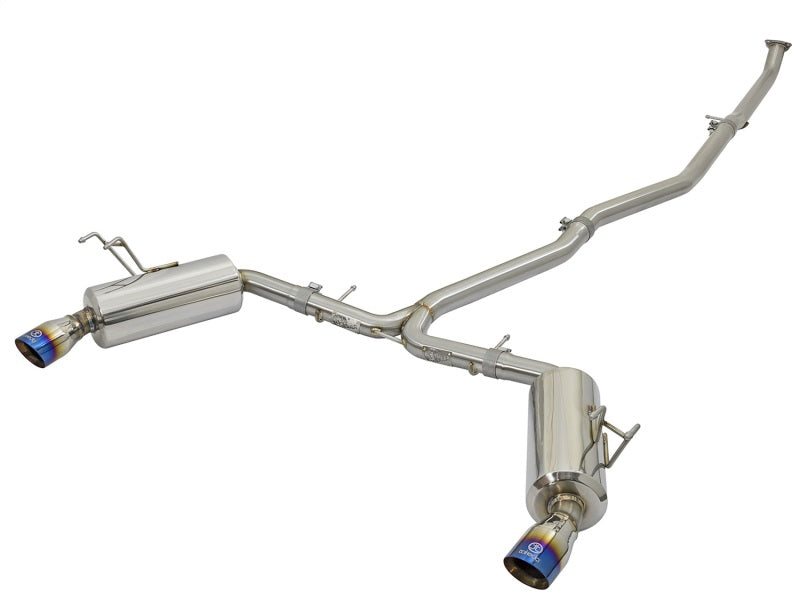 aFe 49-36615-L aFe POWER Takeda 16-17 Honda Civic I4-1.5L (t) 2.5-2.25in 304 SS CB Dual-Exit Exhaust Blue Tips