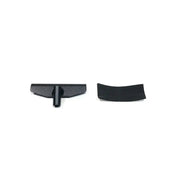 Black plastic T-shaped tool and curved piece for rack cut replacement on exposed rack