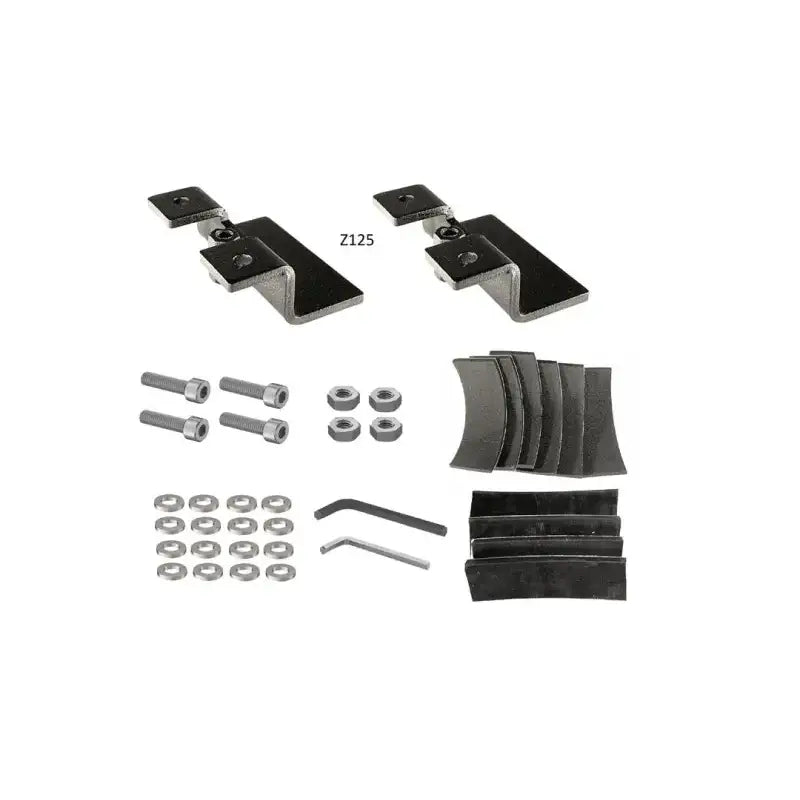 Solar panel mounting hardware showing Exposed Rack with Brkt+Feet Z125 for easy setup