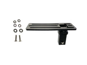 Black metal exposed rack click-in universal bracket with screws and washers