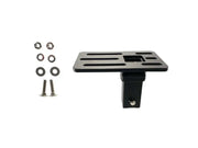 Black hitch-mounted platform with hardware for Exposed Rack Click-In Brkt B12