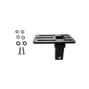 Black hitch-mounted platform with hardware for Exposed Rack Click-In Brkt B12