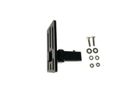 Black hitch-mounted license plate bracket with hardware for Exposed Rack Click-In Brkt B16