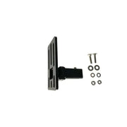 Black hitch-mounted license plate bracket with hardware for Exposed Rack Click-In Brkt B16