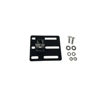 Black metal mounting bracket with hardware for exposed rack click-in setup in 8-00-9878