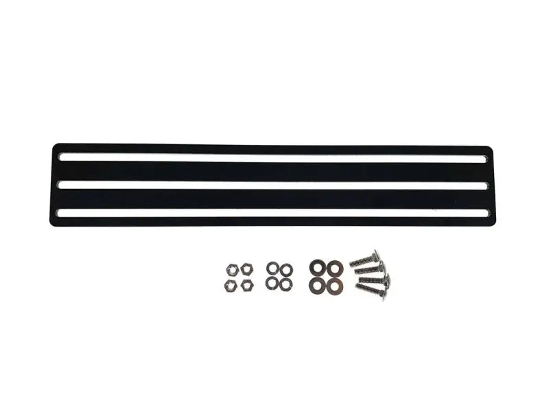 Black slotted mounting plate with hardware for Exposed Rack Flat Double Brkt B20