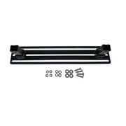 Black metal exposed rack click-in dbl bracket with hardware for secure trailer hitch mount
