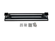 Black metal exposed rack click-in dbl bracket with hardware for secure trailer hitch mount