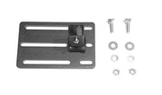 Black metal mounting plate with hardware for Exposed Rack Click-In system