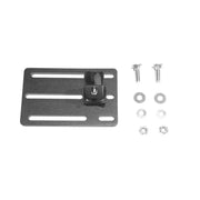 Black metal mounting plate with hardware for Exposed Rack Click-In system