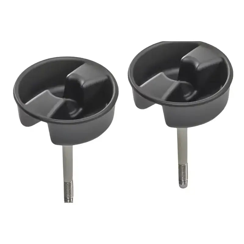 Black plastic cup holders with metal screw posts for exposed rack Jeep JK-U mid-hand bolts