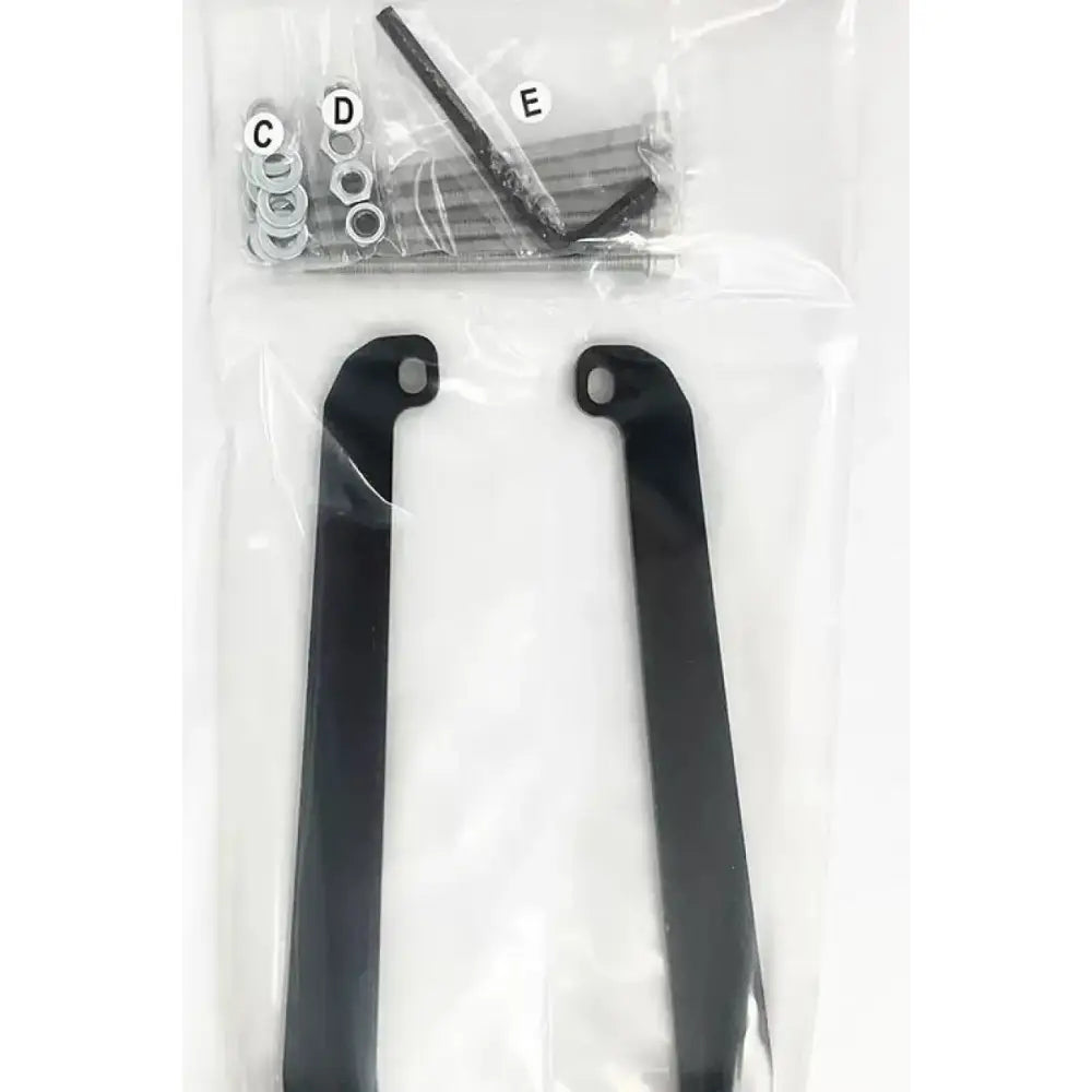 Hardware kit with black metal brackets for exposed rack JL-U JT Frntbrkts Wbolts