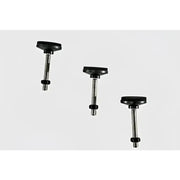 Three stainless steel 5in SS feet for exposed rack stability