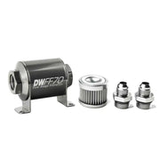 DeatschWerks 8-03-070-010K-8 DeatschWerks Stainless Steel 8AN 10 Micron Universal Inline Fuel Filter Housing Kit (70mm)