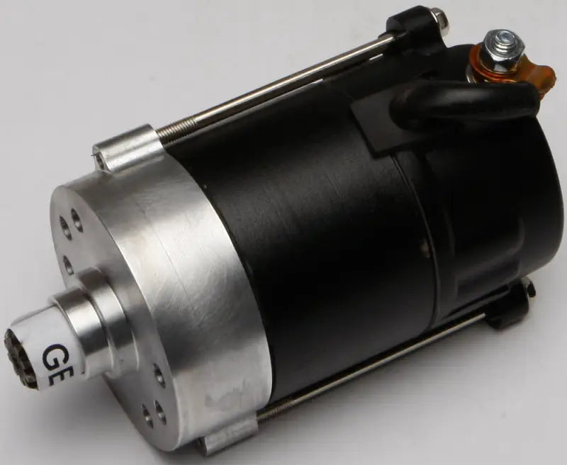 Black and silver electric motor for 80-1007 Big Twin Starter high torque with threaded output