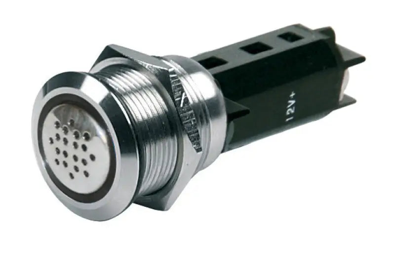 Chrome-plated indicator light with perforated face for BEP Buzzer & Warn Lgt Red DC12V