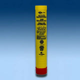 Orion Solas Red Parachute Rocket, yellow tube with red cap, product for intense red aerial illumination, 800 feet effect, 4 per case