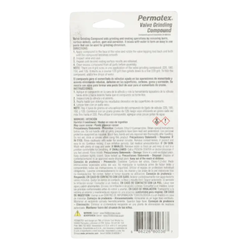 Permatex 80036 valve grinding compound in white black container