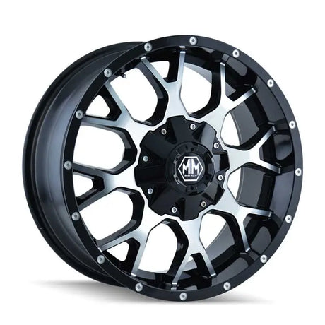 Mayhem 8015-2176B Mayhem 8015 Warrior 20x10 / 8x165.1 BP / -25mm Offset / 130.8mm Hub Black/Machined Face Wheel