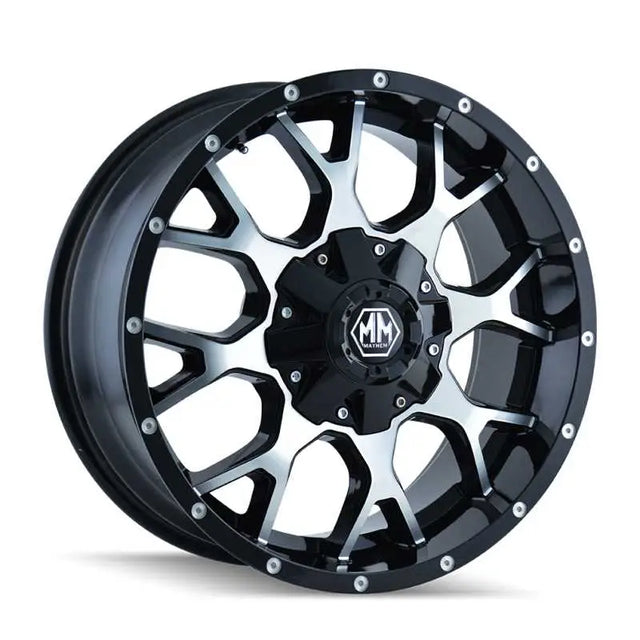 Mayhem 8015-2176B Mayhem 8015 Warrior 20x10 / 8x165.1 BP / -25mm Offset / 130.8mm Hub Black/Machined Face Wheel