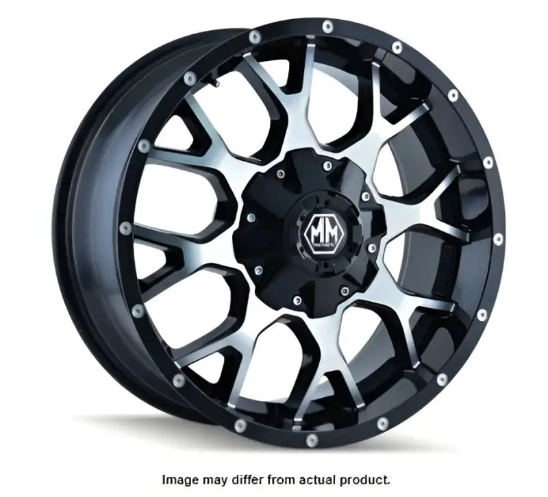 8015-2937B Wheel Group Warrior (8015) Blk/Machined Face 20