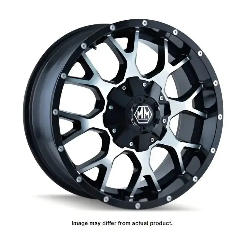 8015-2937B Wheel Group Warrior (8015) Blk/Machined Face 20